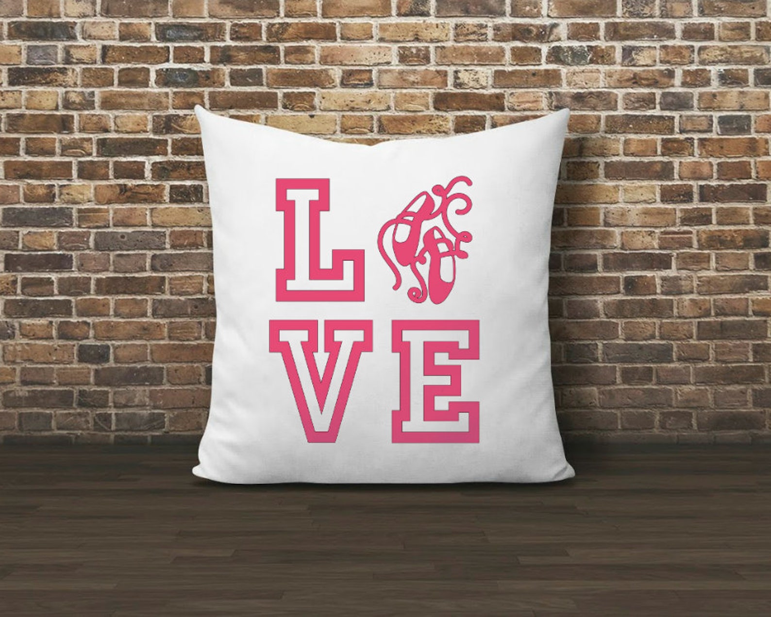 ballerina throw pillow, dancer gift, ballerina decor, love, ballerina gift, dance throw pillow, ballet shoes