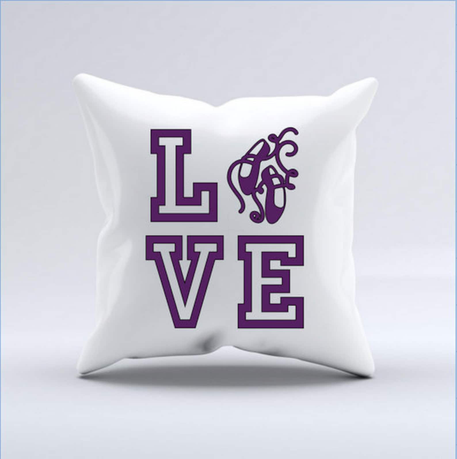 ballerina throw pillow, dancer gift, ballerina decor, love, ballerina gift, dance throw pillow, ballet shoes