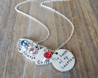 The beats of my heart hand stamped necklace mothers day gift mothers jewelry new mom mom necklace heartbeat personalized jewelry mom gift