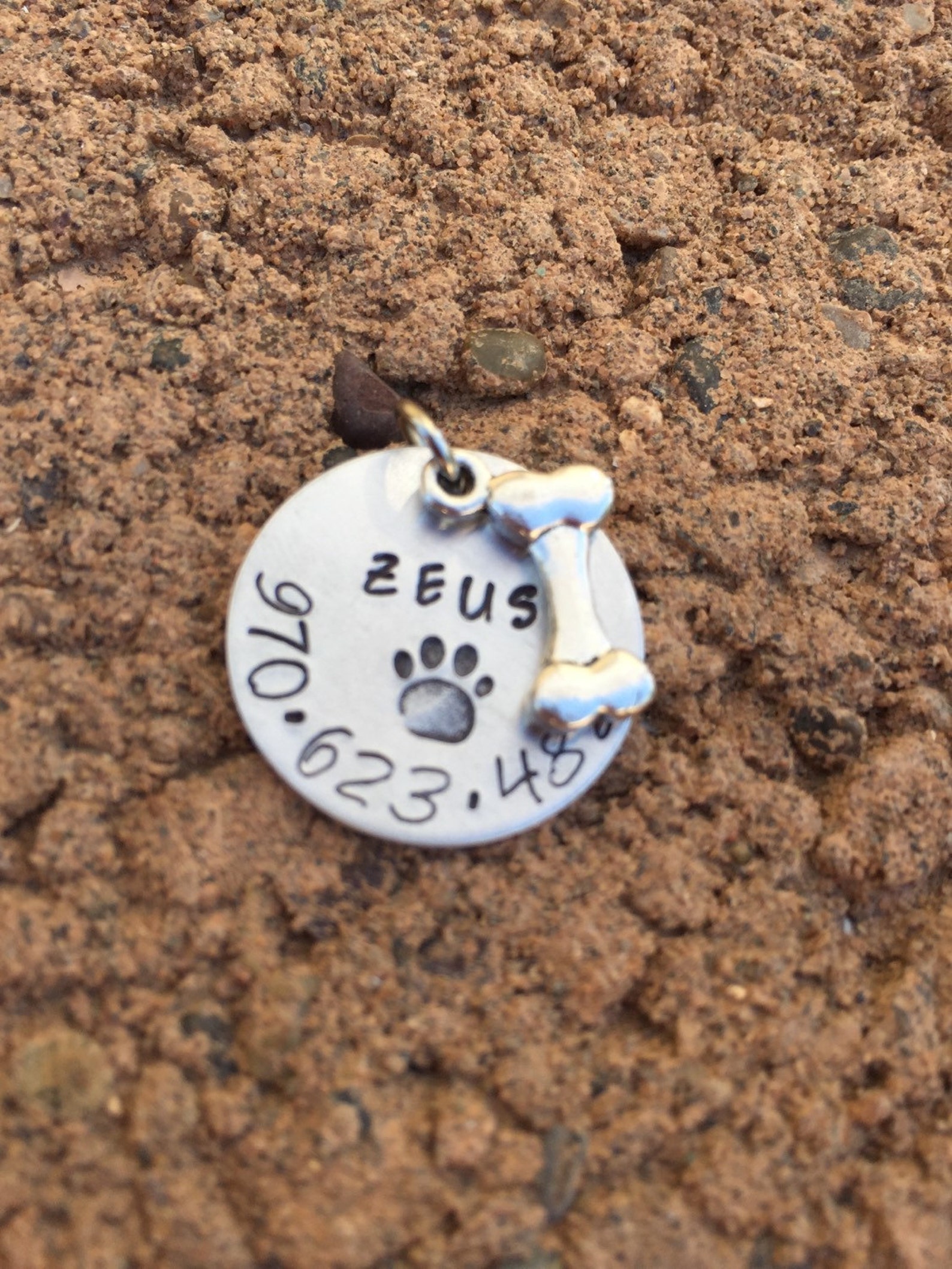 Pet Id Tag Dog Tag Name Tag for Dog Name Id for Pet Dog Id Hand Stamped