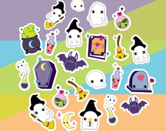 Paquete de más de 20 pegatinas de Halloween