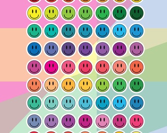 Paquete de más de 60 pegatinas de caritas sonrientes