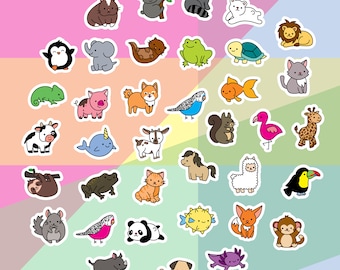 Tiersticker Packung mit 37 Stück