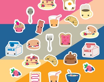 Paquete de 20 o más pegatinas para el desayuno