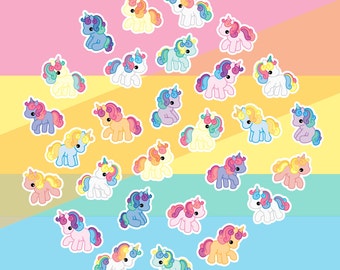 Paquete de 28 pegatinas de unicornios
