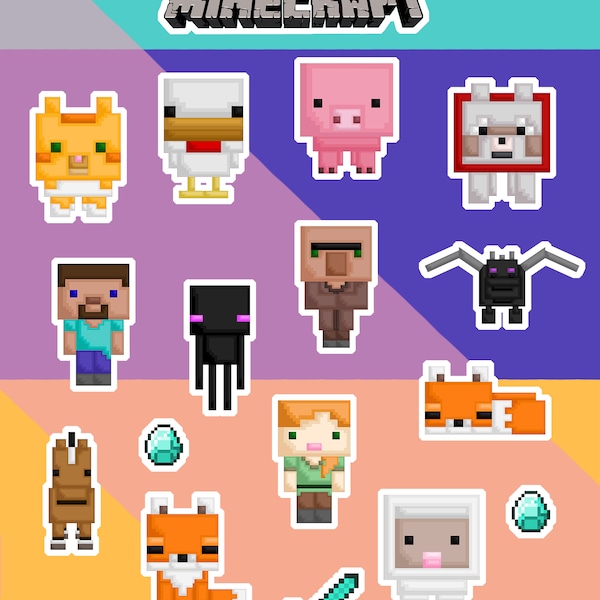Minecraft Sticker Design Mincraft Stickers - Etsy