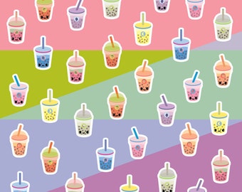Boba stickers set of 30+