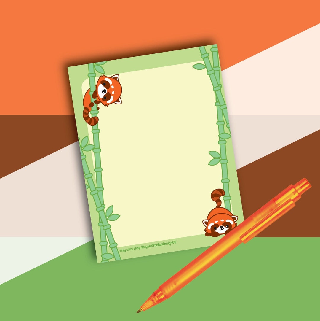 Red Panda Notepad 30 Sheets - Etsy