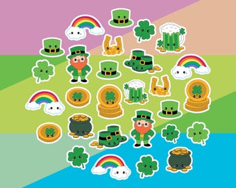 Paquete de más de 25 pegatinas del Día de San Patricio