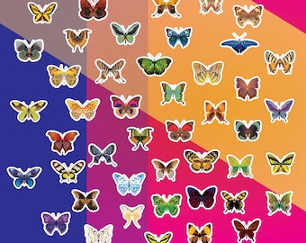 Juego de 45 pegatinas de mariposas