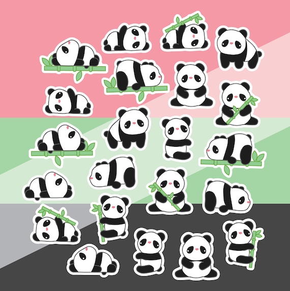 Panda Stickers Pack of 20 - Etsy