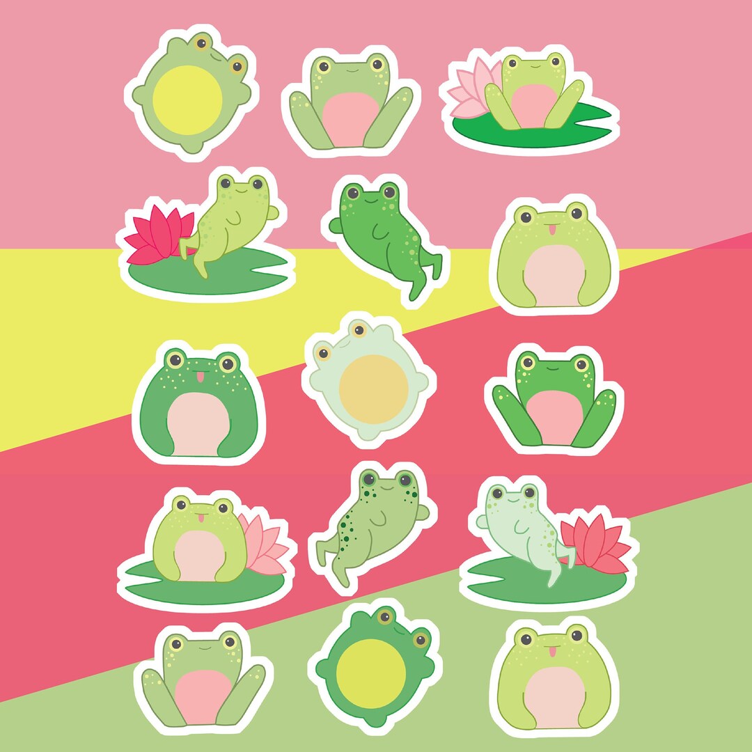 Yellow Frog Sticker Frog Stickers Set of 15 - Etsy
