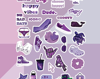Purple Aesthetic Sticker Pack Sticker for Sale by ashleysteinerr