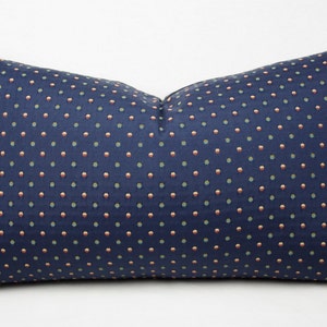 Navy Multi Farbe Polka Dot Kissenbezug. Marine, Rost, Gold und blau. Kissenbezug. Werfen Sie, Kissen, Kissen, Akzentkissen, 16 X 24 Zoll