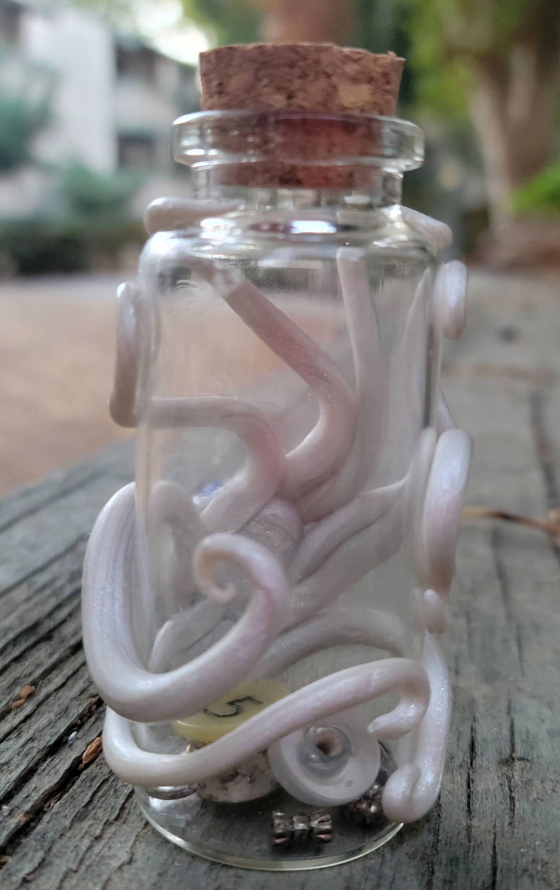 Octopus Jar With Treasures Polymer Clay Sculpture Wrapped Etsy