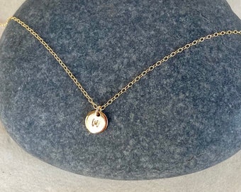 tiny monogram charm necklace