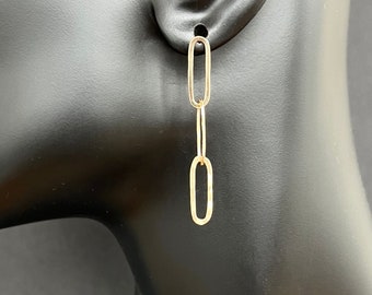 three link paperclip chain studs