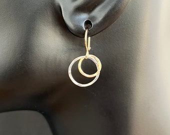 mixed metal linked hoop drops