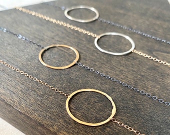 hammered hoop necklace