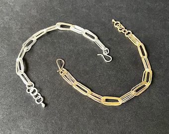 triple paperclip chain bracelet