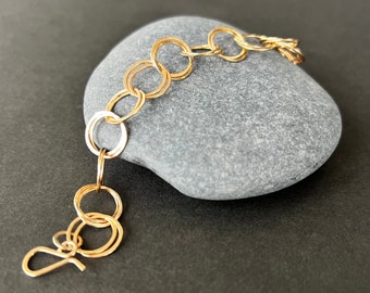 double hoop circle chain bracelet