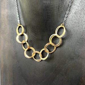 double hoop mixed chain necklace
