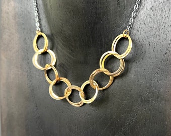 double hoop mixed chain necklace