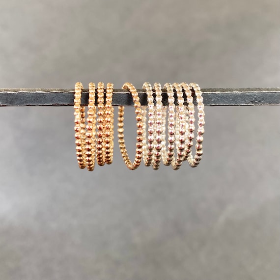METAL BEAD BRACELET THIN ROSE GOLD BLACK METAL BEAD BRACELET THIN ROSE GOLD BLACK