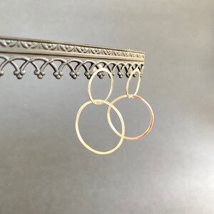 hammered double hoop studs image 7