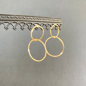 hammered double hoop studs image 6