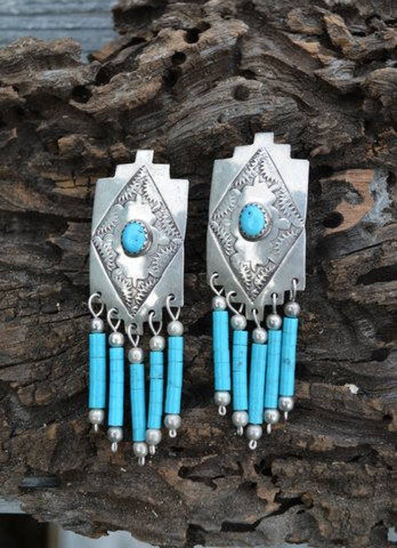 Vintage Native American Tom Billy Sterling 925 Turquoise image 1