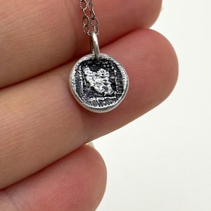 Handmade Persian map wax seal sterling Silver Necklace, pendant silver, gift idea