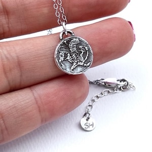Handmade wax seal Sterling Silver Necklace, gift idea, Persian Winged Lion