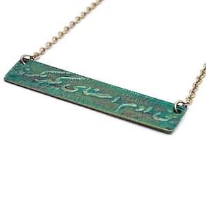 Handmade necklace, Persian calligraphy, poem necklaces, bar necklace, brass necklace with gold plated chain.