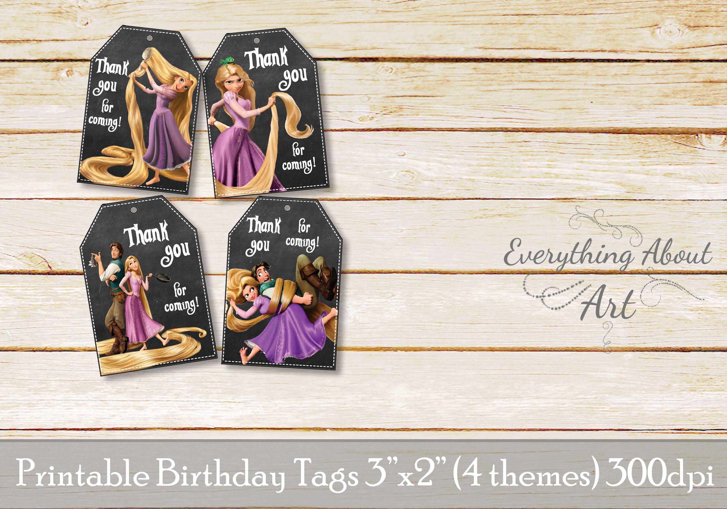 Tangled tags Rapunzel tags Party tags Printable tangled | Etsy