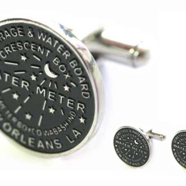 Jewelry Watermeter Cuff Links Silver