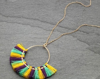 Jewelry Mardi Gras Wire Tassel Necklace