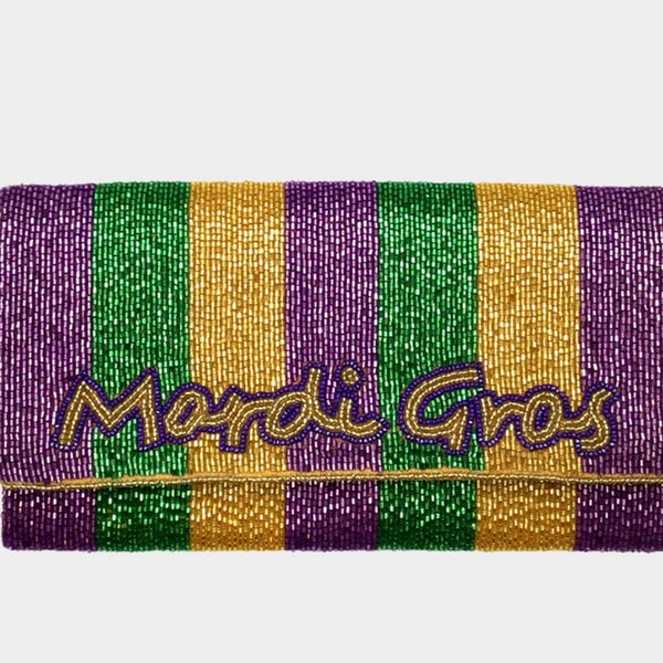 beaded mardi gras bag