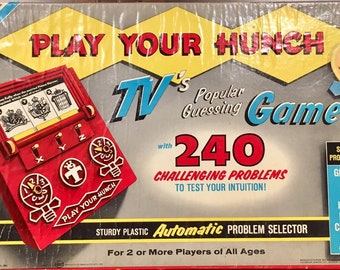 Vintage Play Your Hunch Game by Heathcote Productions 1960" (D1)