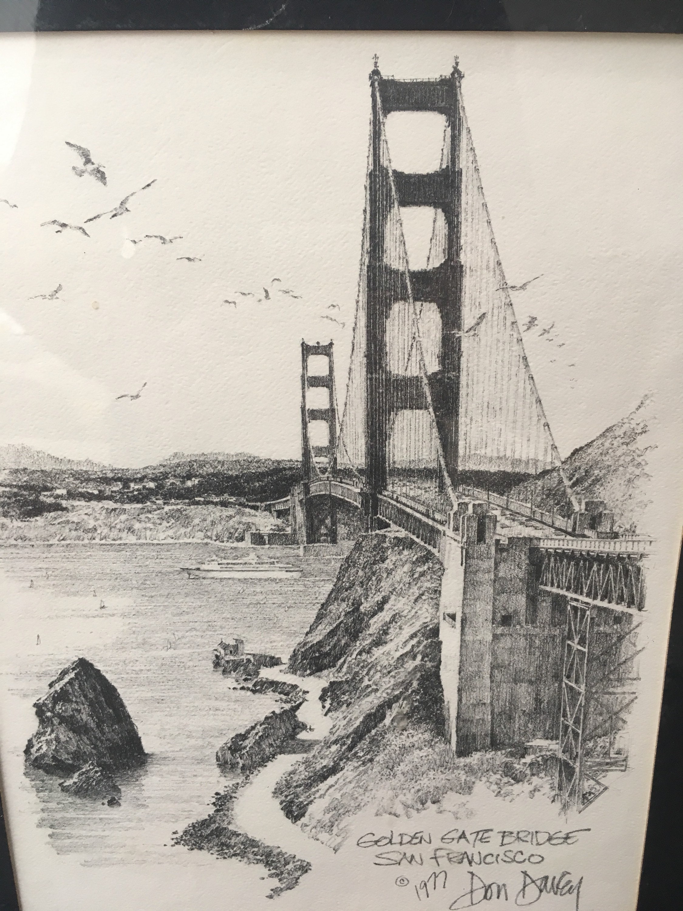 Golden Gate Bridge Lithograph by Don Davey
