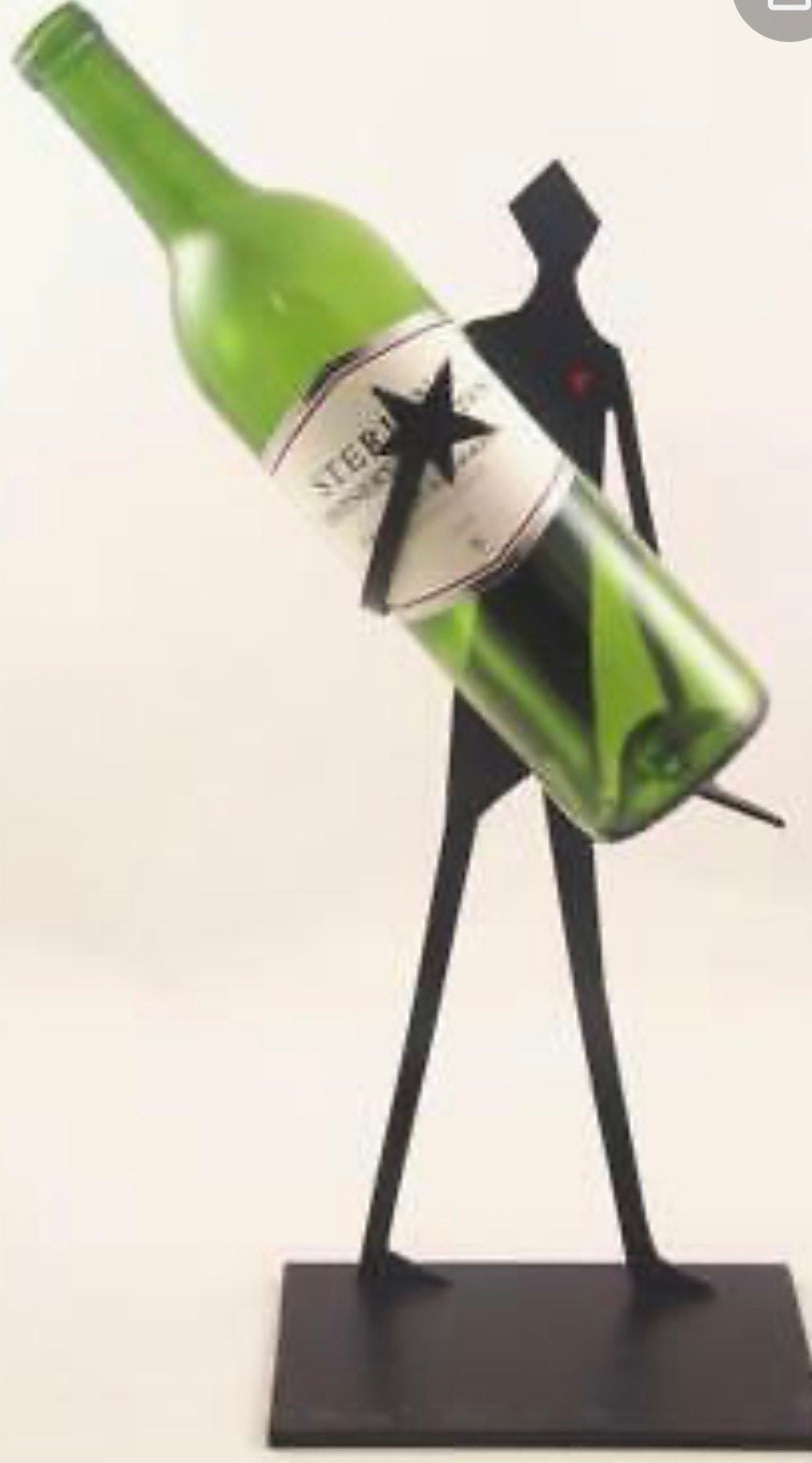 Pierre Wine Bottle Holder Cast Metal Sculpture By Claudine Etsy