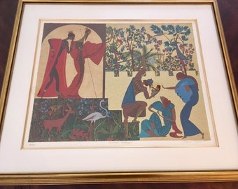 Vintage Lithograph of "Solomons Judgement" by Shlomo Katz 68 of 300