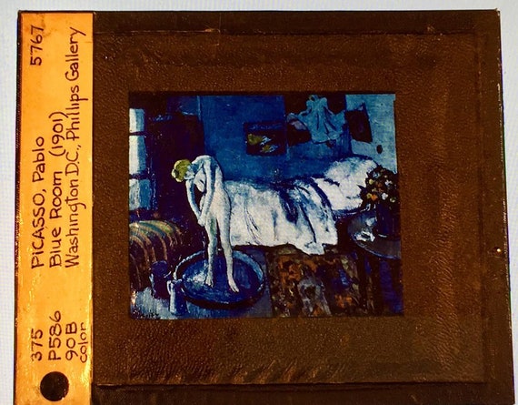 Pablo Picasso S Blue Room 1901 Very Rare Magic Lantern Glass Slide In Color