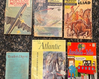 Various Popular Magazines 1940s-1960s Readers Digest Classics Illustrated The Atlantic Popular Mechanics Archie & Me (B3)