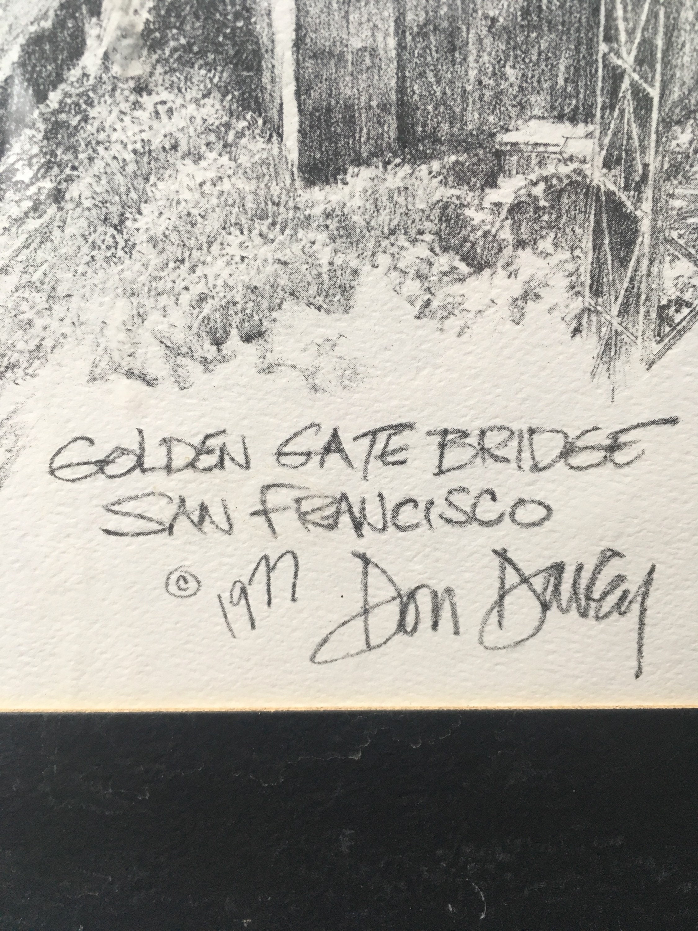 Golden Gate Bridge Lithograph by Don Davey