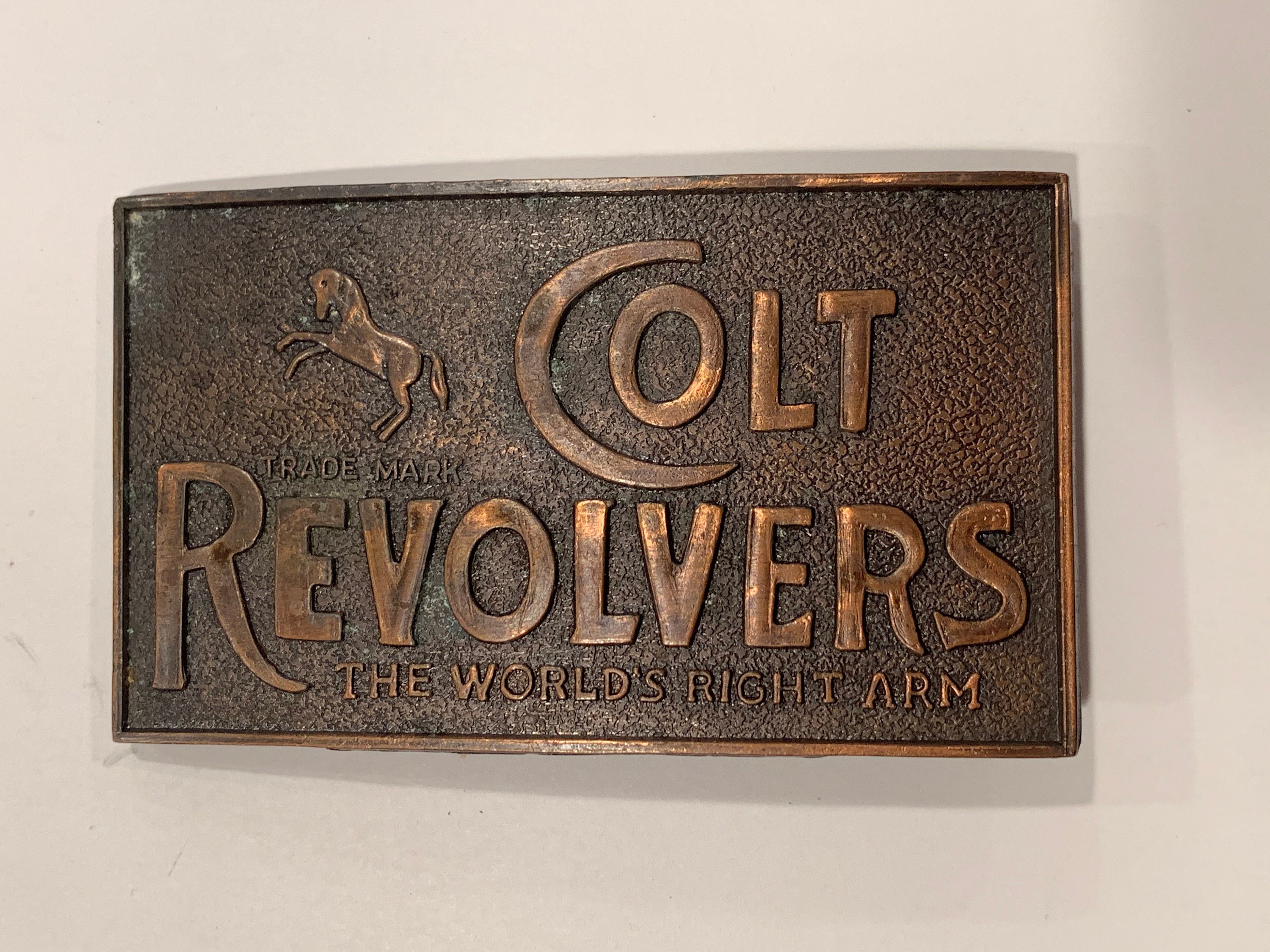Two Classic 1970's Era Metal Colt Revolver Belt Buckles