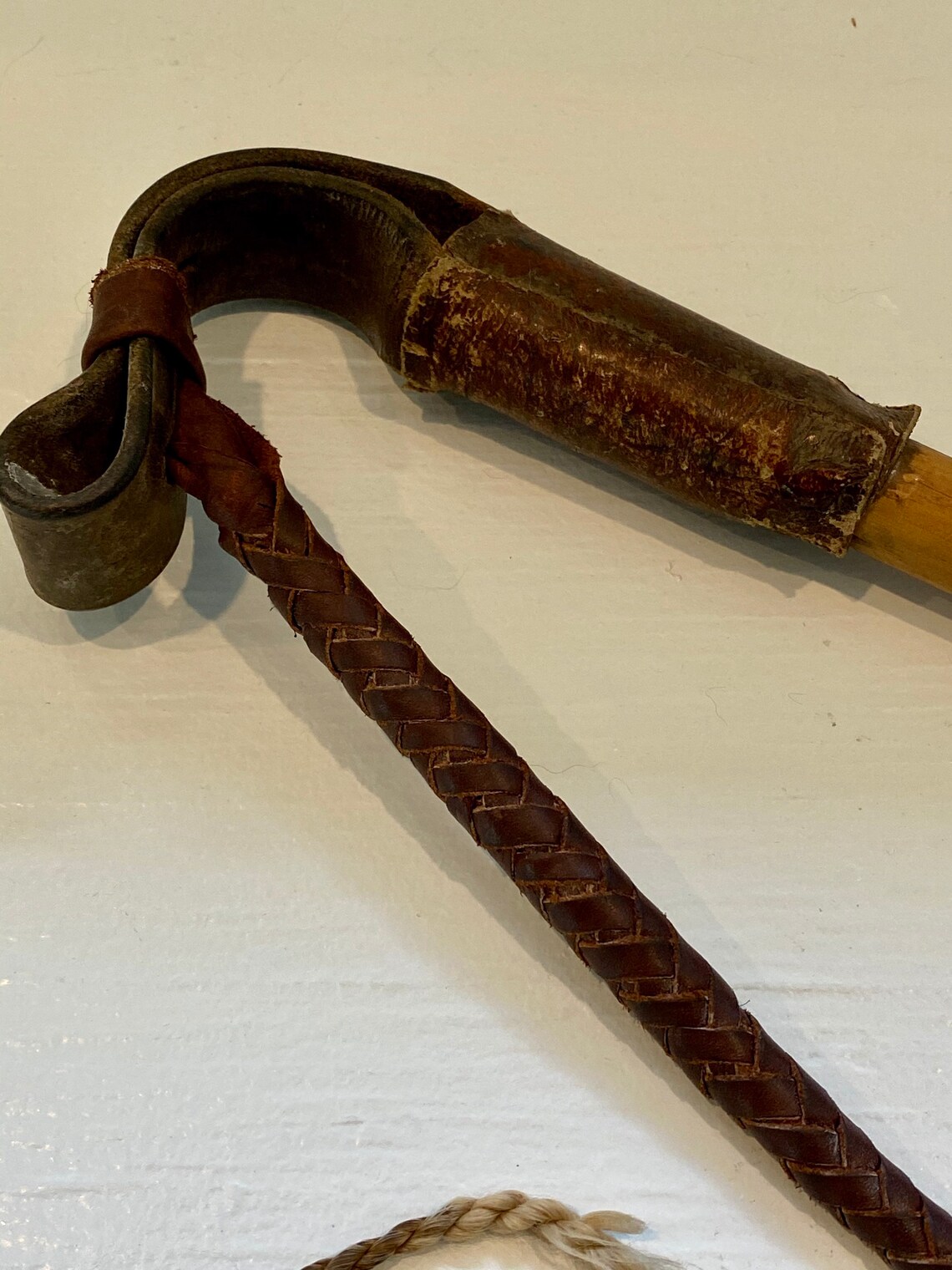 Vintage Handmade Equestrian Whip with Wooden Handle Etsy