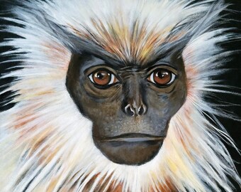 Golden Langur- 8.5 x 11" print from original acrylic painting
