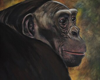 Bonobo  - 8.5 x 11" print from original acrylic painting