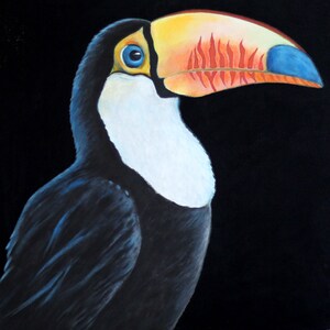 Toucan painting - 8.5 x 11&quot; print from original acrylic painting